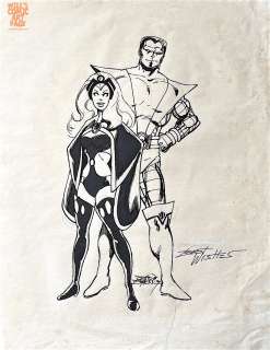 John Byrne - John Byrne X-Men Storm & Colossus Pin-Up [1979]