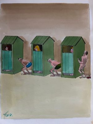 Hoviv - 1 Original colour drawing - Tout feu tout femme - 1973 | Catawiki