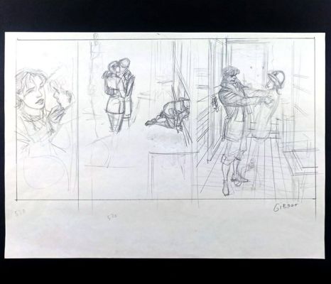Gibrat, Jean-Pierre - 1 Original preliminary drawing - Le Sursis - Cécile et Julien - 1998 | Catawiki