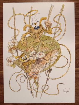 Yoann - Original colour drawing - Marsupilami - Le Nid - 2026