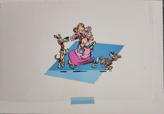 Janry / Stuf - 1 Mise en couleur originale + calque - Le Petit Soirou - 1996 | Catawiki