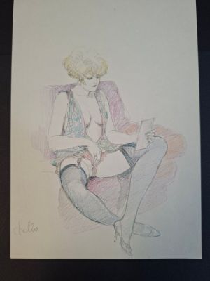 Leone Frollo - 1 Original colour drawing - Mona Street - 90 | Catawiki