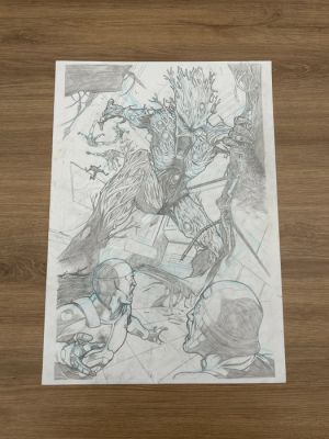 Peter David/ Miguel Angel Ruiz - 1 Dessin au crayon original - Groot, Les Gardiens de la Galaxie - 2020 | Catawiki