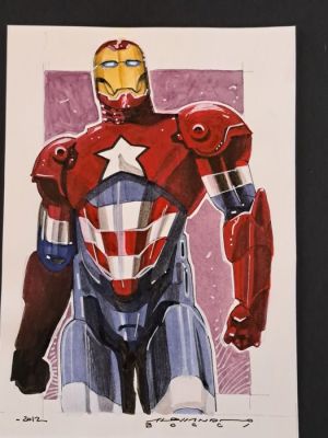 Bocci, Alessandro - 1 Original colour drawing - Iron Man - 2012 | Catawiki