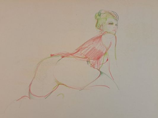 Frollo, Leone - 1 Original colour drawing - Tributo a Schiele, Mona e le altre | Catawiki