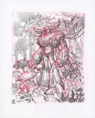 Stan Manoukian | Crayonné original préparatoire - Goldorak | Daniel Maghen