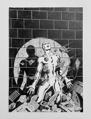 Mitton, Jean-Yves - 1 Original drawing - The Silver Surfer - Couverture Nova 25