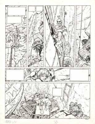 Philippe Adamov | Planche originale n°05 accompagnée de son crayonné préparatoire - Ghetto 9 - Dayak | Daniel Maghen