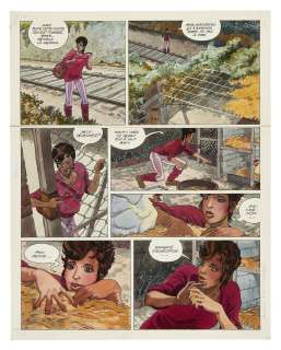 Annie GOETZINGER 1951 - 2017 La Voyageuse de la petite ceinture Encre de Chine et encres de couleur pour la planche 3 de cet...