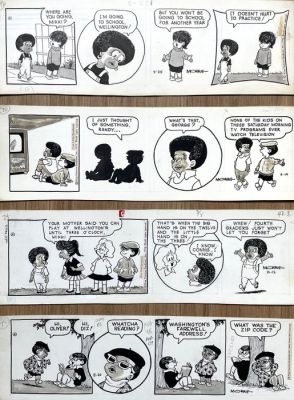 Morrie Turner - 4 Art original de strip - Wee Pals - 1972 / 1975
