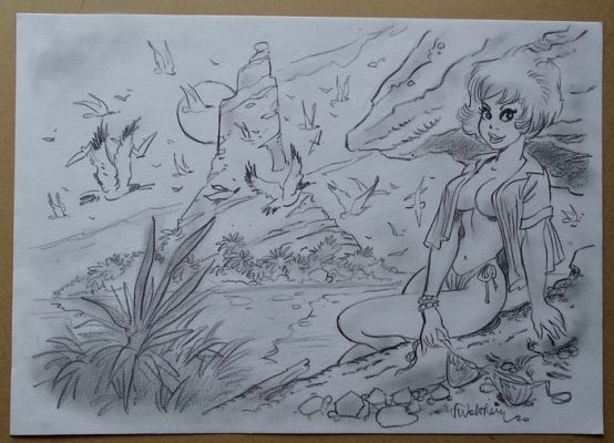Walthéry, François - 1 Original drawing - Natacha - 2000 | Catawiki