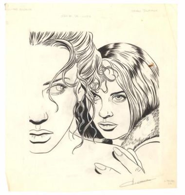 Viviane Nicaise | Illustration originale réalisée sur papier calque, accompagné de son bleu de mise en couleur - Sang-De-Lune - Sang-de-Lune | Daniel Maghen