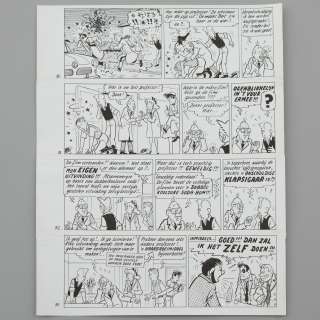 Jozef Van Hove (Pom) (1919-2014) | De Dubbel-koolzure Soda-bom. Originele tekenplaat van de 25ste pagina uit het verhaal. Totaal van 4... | Bernaerts