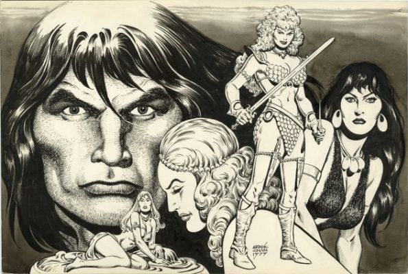 Chan, Ernie - SAVAGE SWORD OF CONAN (1974-95) #52 Double Page Splash | ComicConnect