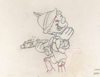 Pinocchio Studio Walt Disney 1940. Dessin d’animation original de Pinocchio | Rossini