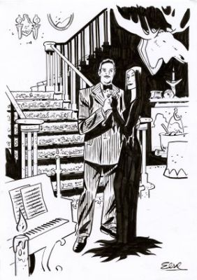 Charretier, Elsa - ADDAMS FAMILY - GOMEZ AND MORTICIA Illustration