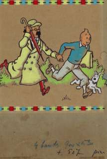 Hergé | Tintin, illustration à l’encre de Chine, aux… | Millon