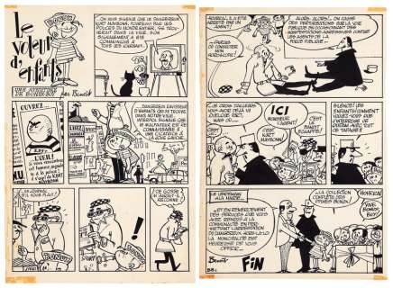 Jijé - Benoit | Bonux-Boy, planches n°1 et 8 (de fin) du premier… | Millon