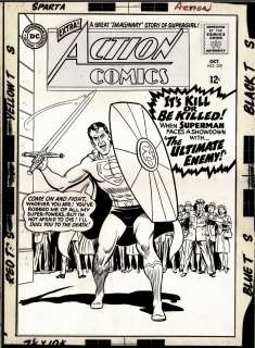 Curt Swan Shelly Moldoff - Action Comics #329 Cover (Rare Shelly Moldoff Inked Swan Superman Cover!) Large Art - 1965