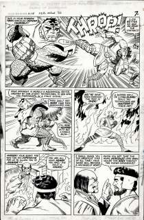 Jack Kirby, Vince Colletta - Thor #128 P 6 (Early Hercules Appearance Battling in Every Panel Against Pluto & His Monsters!) Large Art -1965