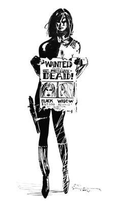 Bill Sienkiewicz | BILL SIENKIEWICZ 2019 BLACK WIDOW DRAWING | Tri-State Original Art