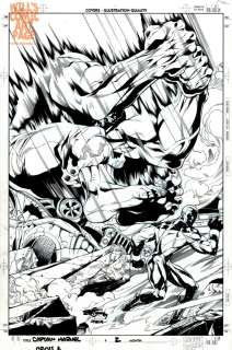 Chris Cross - Captain Marvel #2 Cover (Marvel, 2000) Vs Hulk