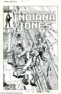 Herb Trimpe - Original Cover Art for The Further Adventures of Indiana Jones #16 (Marvel, 1983). Indy to the - | Heritage