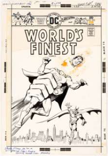 Ernie Chan and John Calnan World‘s Finest #235 Cover Superman and Batman Original Art (DC, 1976). Superman‘s -