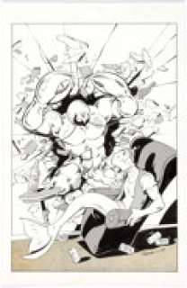 Steve Purcell Fish Police #6 Pin-Up Illustration Original Art and Production Pages Group of 4 (Fishwrap -