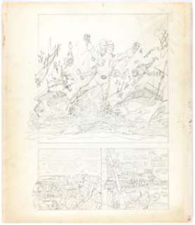 Mort Meskin Captain 3-D #2 Unpublished Complete 9-Page Story Original Art (Harvey, c. 1954).... (Total: 9 Original Art) | Heritage