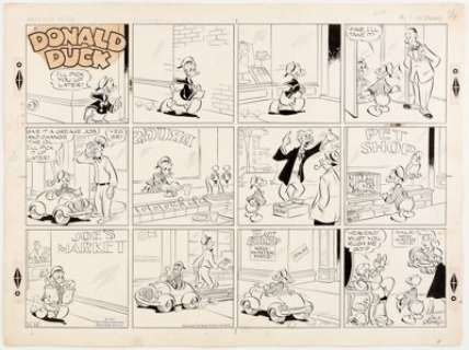 Al Taliaferro Donald Duck Sunday Comic Strip Original Art dated 11-18-56 (King Features Syndicate, 1956). - | Heritage