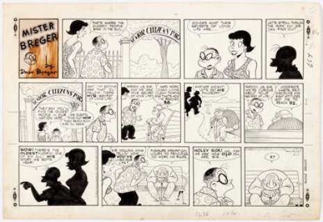 Dave Breger Mister Breger Sunday Comic Strip Original Art dated 3-17-63 (King Features Syndicate, 1963)....