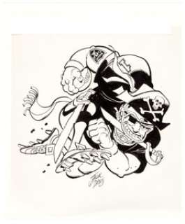 Jack Davis Oakland Raiders NFL Football Illustration Original Art (Hot Shots, c. 1990s).... | Heritage