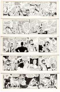 Bob Lubbers Long Sam Daily Comic Strip Original Art Group of 5 Consecutive (United Feature Syndicate, 1957).... (Total: 5 Original Art) | Heritage
