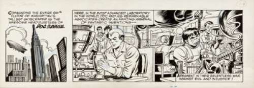 Dave Cockrum (attributed) Doc Savage Unpublished Daily Comic Strip Pitch Piece Original Art (unpublished, 1970s).... | Heritage