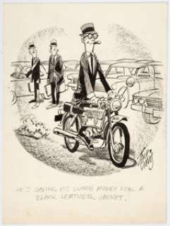 Jack Davis Motorscooter Original Cartoon Art (c. 1950s). ... | Heritage