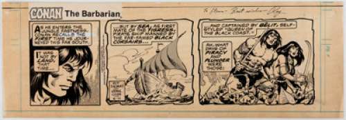 Ernie Chan Conan the Barbarian Daily Comic Strip Original Art dated 6-12-79 (Register and Tribune Syndicate Inc., ... | Heritage