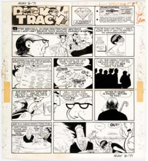 Chester Gould Dick Tracy Sunday Comic Strip Original Art dated 5-9-71 (The Chicago Tribune, 1971). After a period of - | Heritage