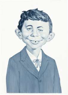  - Richard Williams - Crying Alfred E. Neuman Bill Gaines Memorial Painting Original Art (c. 1990s)....