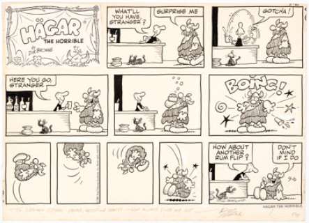 Dik Browne Hagar the Horrible Sunday Comic Strip Original Art dated 9-6-81 (King Features Syndicate, 1981)....