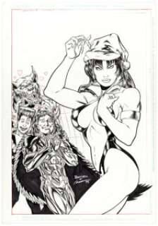Chris Batista and Caesar Vampirella Pin-Up Special Pin-Up Illustration Original Art (Harris, 1995). The 90s were a -