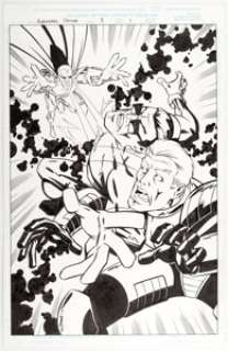 Derec Aucoin and Walden Wong Avengers United They Stand #3 Splash Page 1 Original Art (Marvel, 2000)....