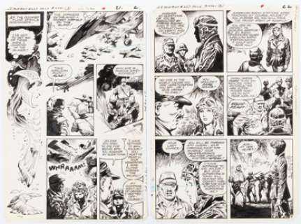 Vic Catan (as Vicatan) G.I. Combat #267 Story Pages 3-4 Original Art Group of 2 (DC Comics, 1984). Vicatan, a -