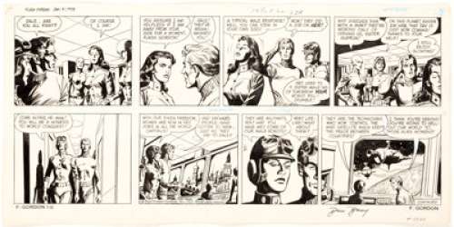 Dan Barry Flash Gordon Sunday Comic Strip Original Art dated 1-21-73 (King Features Syndicate, 1973). A man-hating - | Heritage