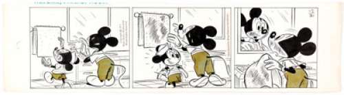 Floyd Gottfredson Mickey Mouse Daily Comic Strip Original Art dated 12-31-71 (King Features, 1971). Mickey washes - | Heritage