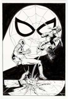 Jim Mooney - Spider-Man vs. the Green Goblin Pin-Up Original Art (undated).  An ultra-classic scene of Spidey and - | Heritage