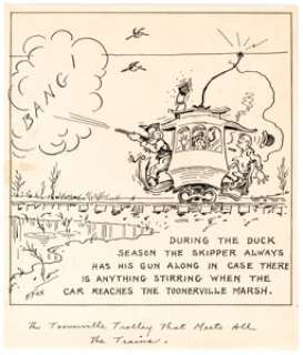 Fontaine Fox Toonerville Folks Daily Single-Panel Comic Strip Original Art (McNaught Syndicate, c. 1930s). A gem -