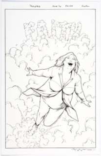 Brent Peeples - Faith Unpublished Cover Original Art (Valiant, 2016).