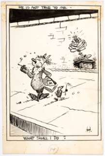 George Herriman | archy does his part Interior Illustration Original Art (Doubleday Publ., 1935). | Heritage