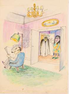 Lech Zahorski (1923 - 1993) | Lech Zahorski | "Kochanie, ktoś do Ciebie", rysunek satyryczny, 1977 | Desa Unicum